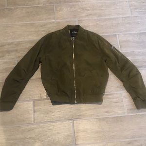 dark green bomber jacket